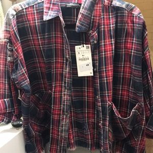 Zara distressed flannel! Never worn!